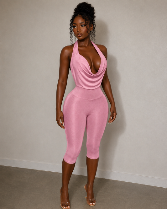 Pink Capri Romper